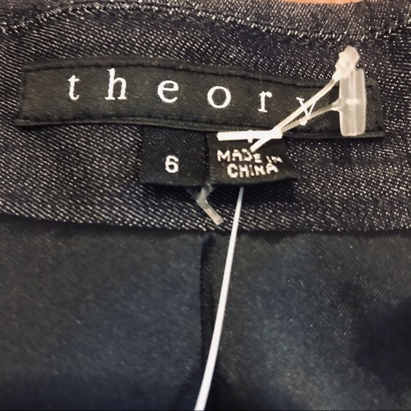 Theory Denim Look Double Breast Lined Blazer - Picture 7 of 9